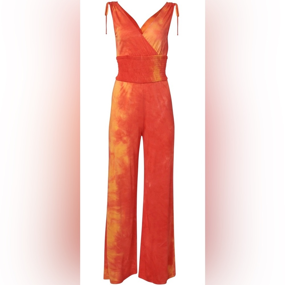 Lascana for Venus Desert Sunset Tie Dye Jumpsuit - Orange Multi - Picture 6 of 9